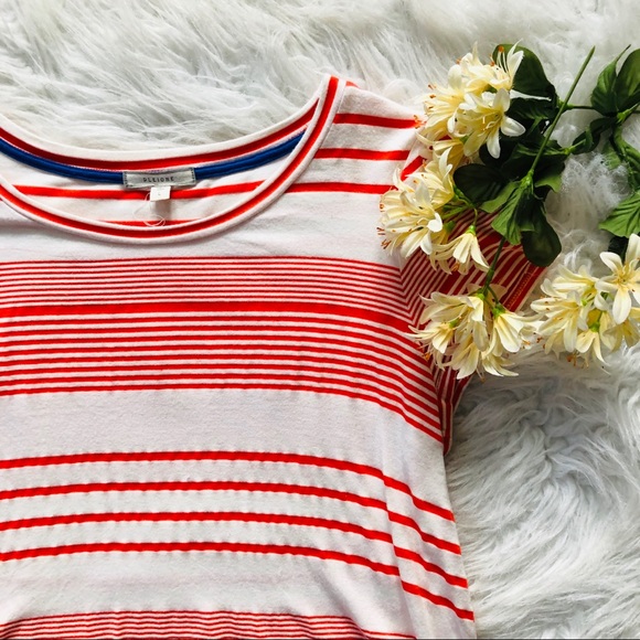 Orange & White high low dress shirt - Picture 2 of 6